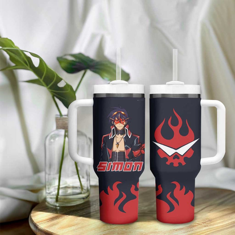 Simon - Tengen Toppa Guren Lagann Tumbler With Handle Anime Style TS04 Simon - Tengen Toppa Guren Lagann Tumbler With Handle Anime Style TS04