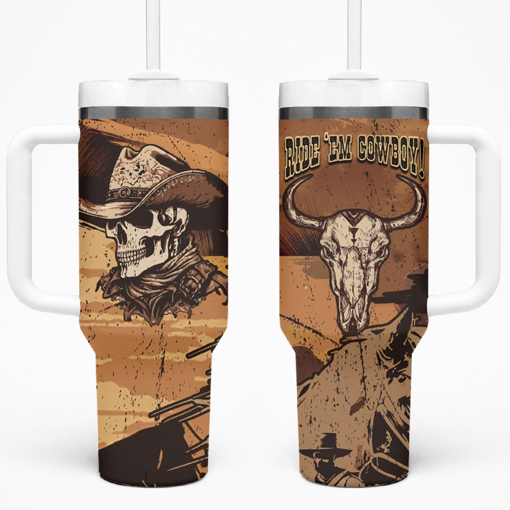 Skull Cowboy Tumbler With Handle Rise Em Cowboy TS04 Skull Cowboy Tumbler With Handle Rise Em Cowboy TS04
