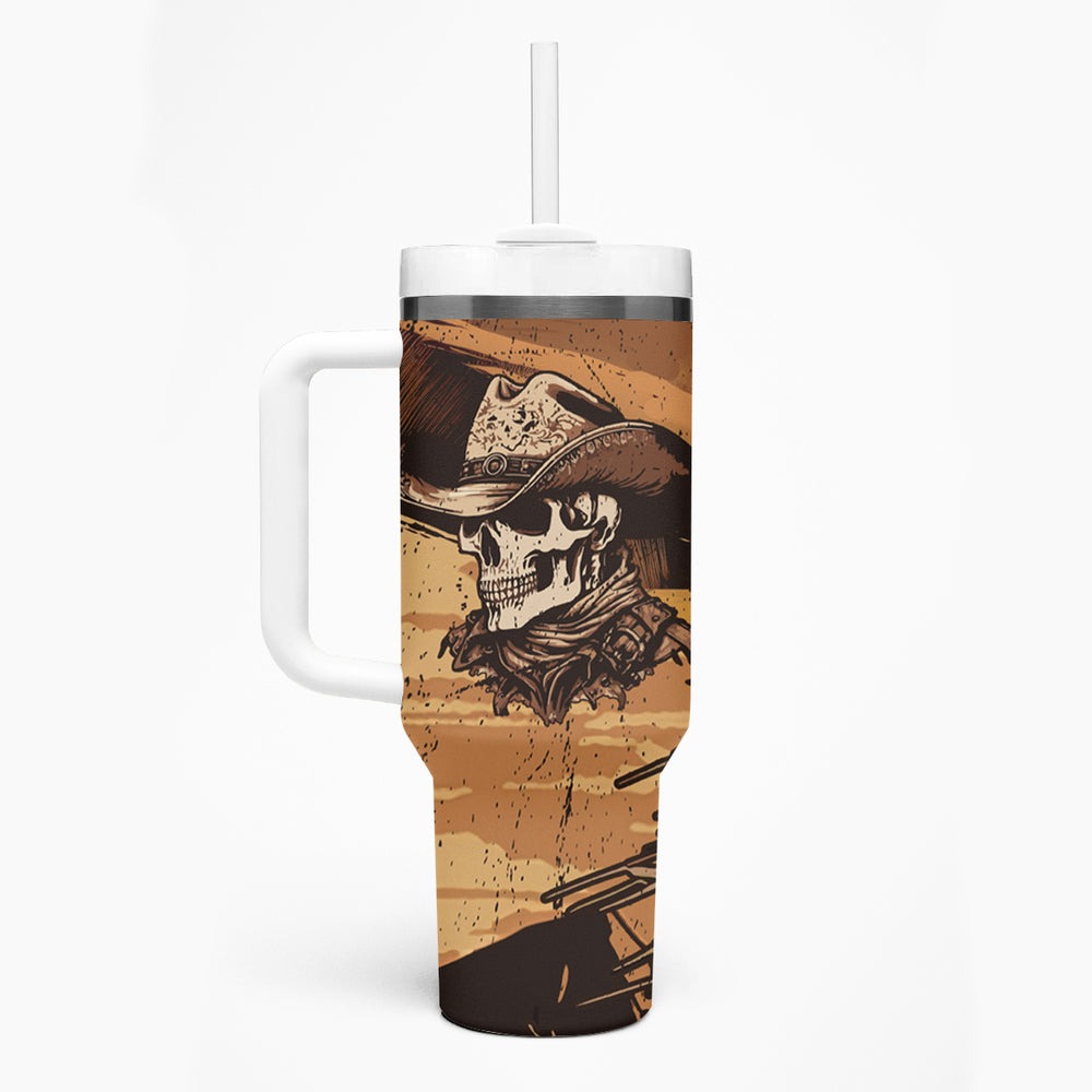 Skull Cowboy Tumbler With Handle Rise Em Cowboy TS04 Skull Cowboy Tumbler With Handle Rise Em Cowboy TS04