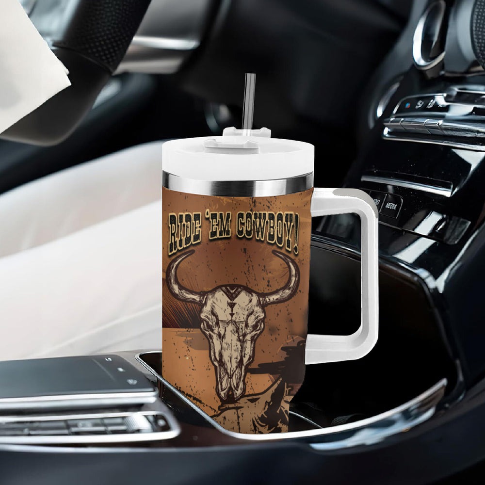 Skull Cowboy Tumbler With Handle Rise Em Cowboy TS04 Skull Cowboy Tumbler With Handle Rise Em Cowboy TS04