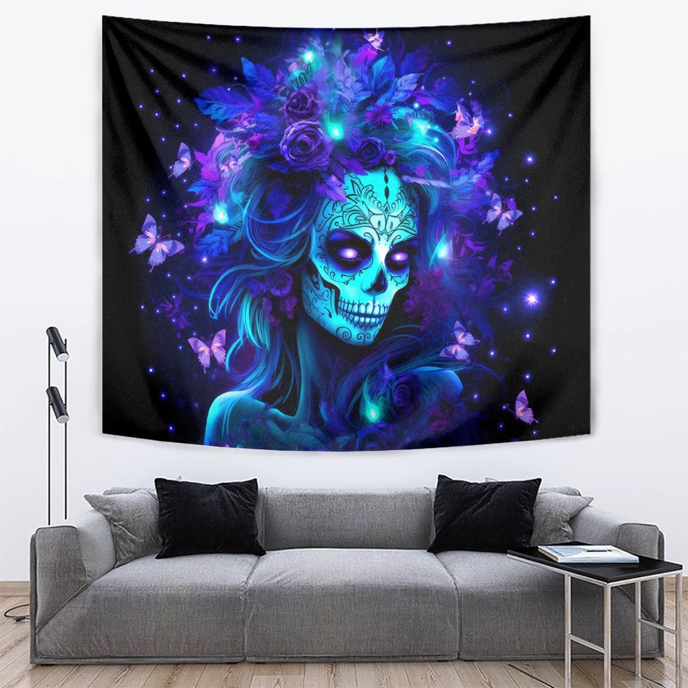 Skull Girl Tapestry Yes I'm A Bitch But Not Yours DT01