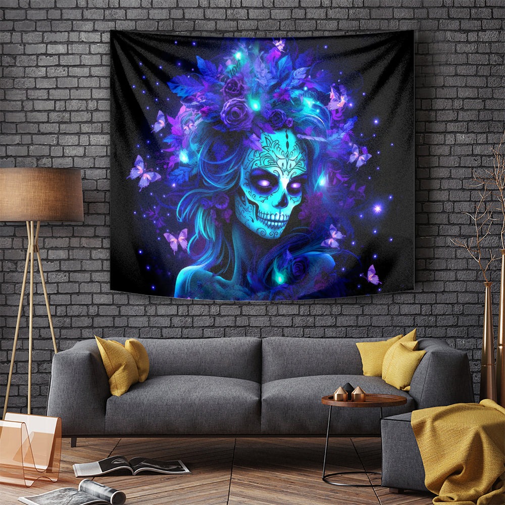Skull Girl Tapestry Yes I'm A Bitch But Not Yours DT01