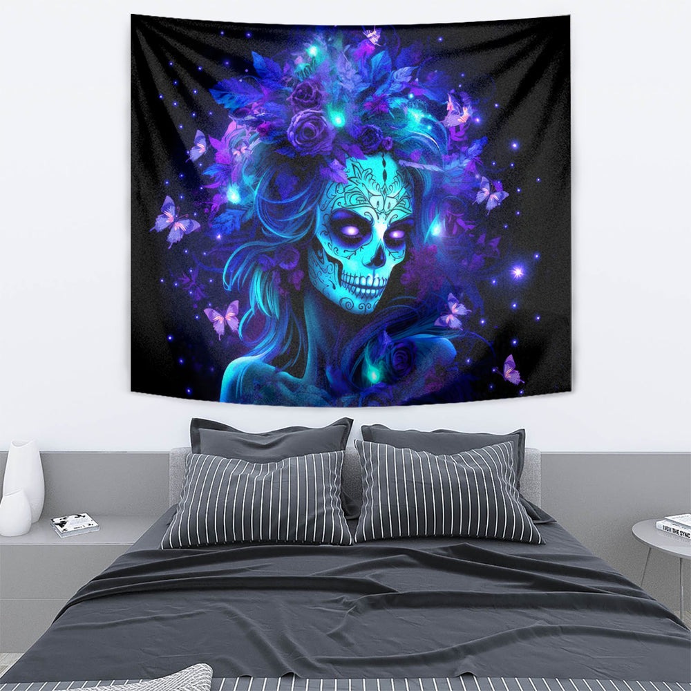 Skull Girl Tapestry Yes I'm A Bitch But Not Yours DT01