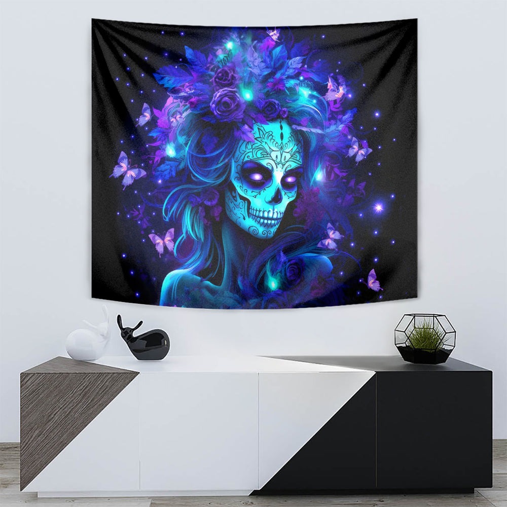 Skull Girl Tapestry Yes I'm A Bitch But Not Yours DT01