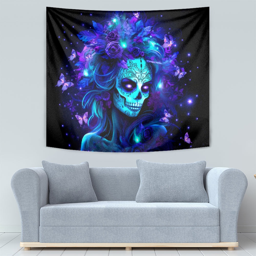 Skull Girl Tapestry Yes I'm A Bitch But Not Yours DT01
