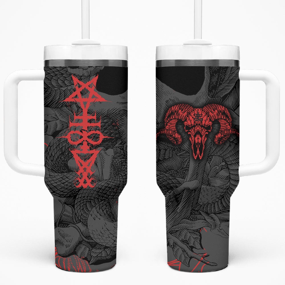 Skull Horror - Satan Symbol Grunge Tumbler With Handle TS04
