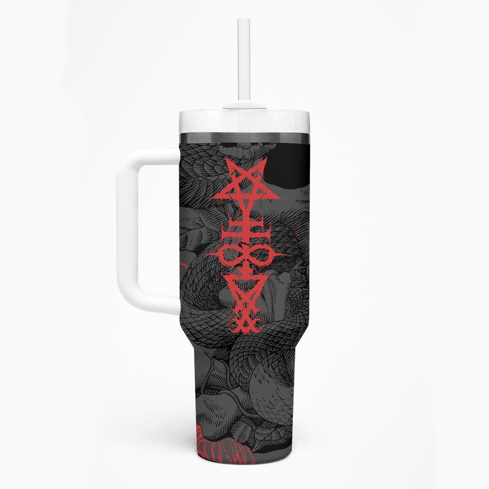 Skull Horror - Satan Symbol Grunge Tumbler With Handle TS04