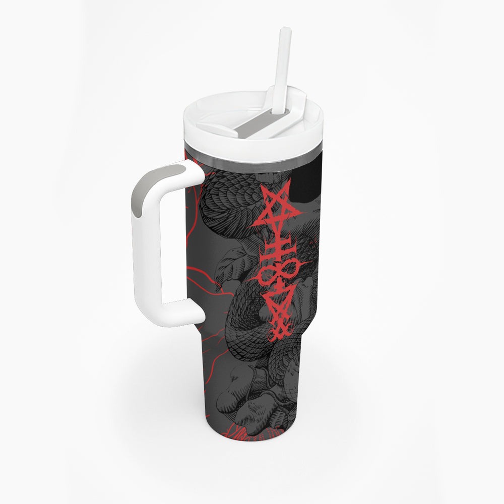 Skull Horror - Satan Symbol Grunge Tumbler With Handle TS04