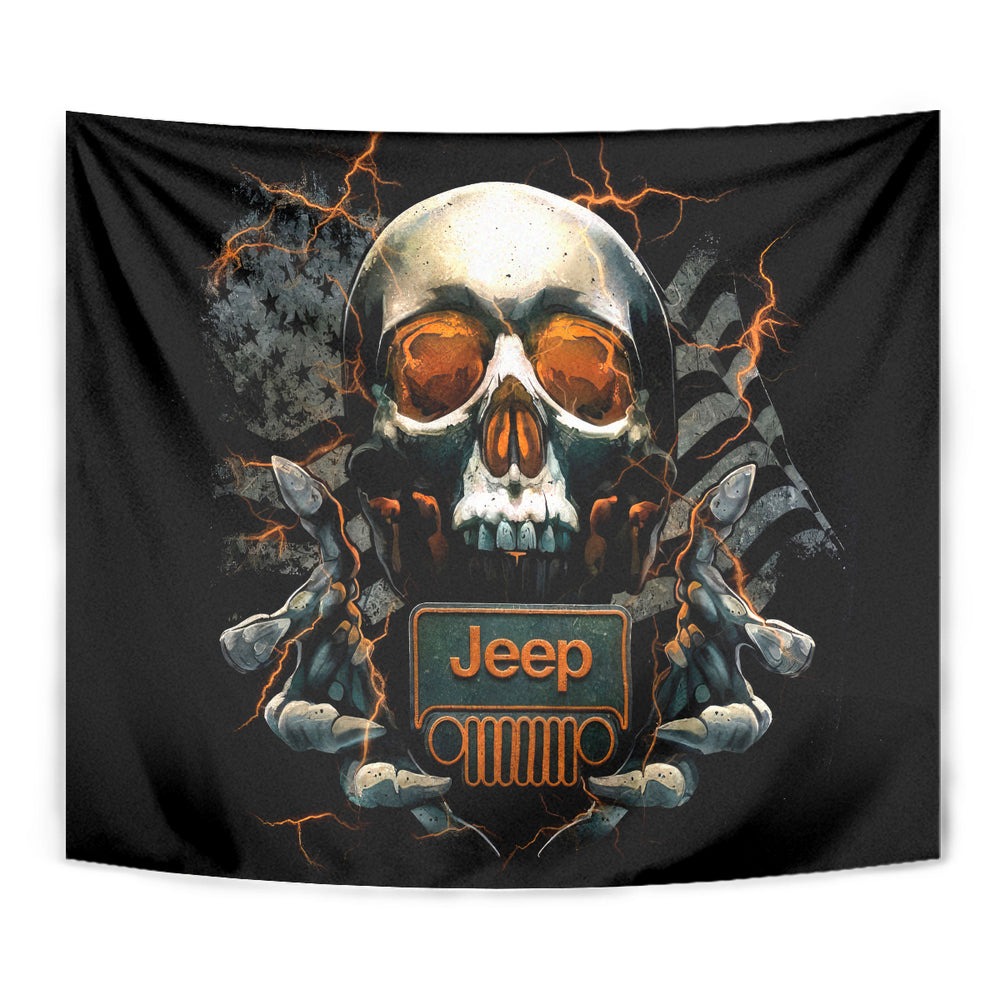 Skull Jeep Tapestry Skull Flag Jeep Life DT01 Skull Jeep Tapestry Skull Flag Jeep Life DT01