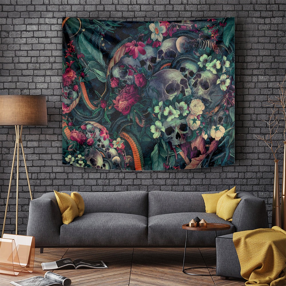 Skulls and Snakes Tapestry DT02 Skulls and Snakes Tapestry DT02