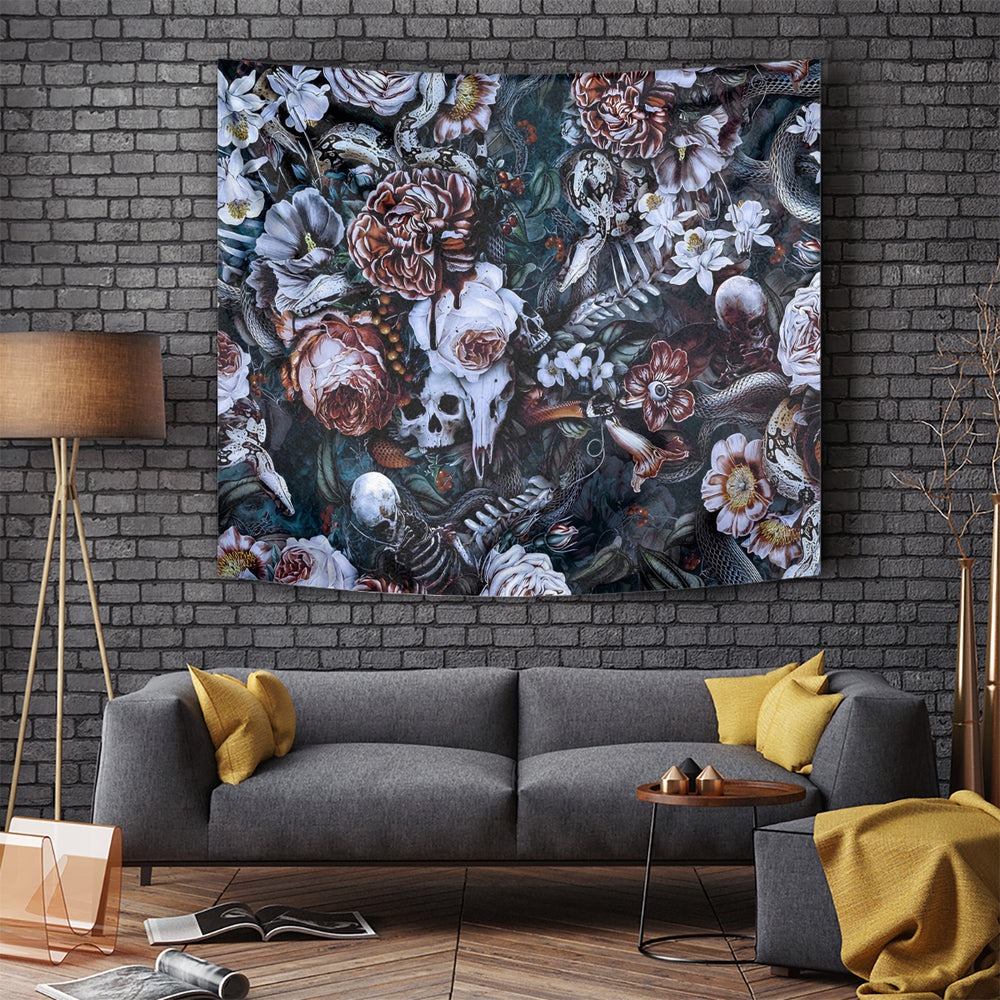 Skulls White Nightmare Tapestry DT02 Skulls White Nightmare Tapestry DT02
