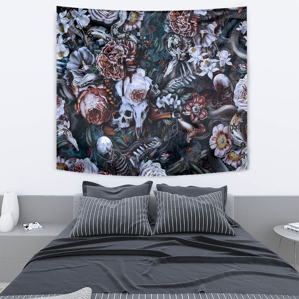 Skulls White Nightmare Tapestry DT02 Skulls White Nightmare Tapestry DT02