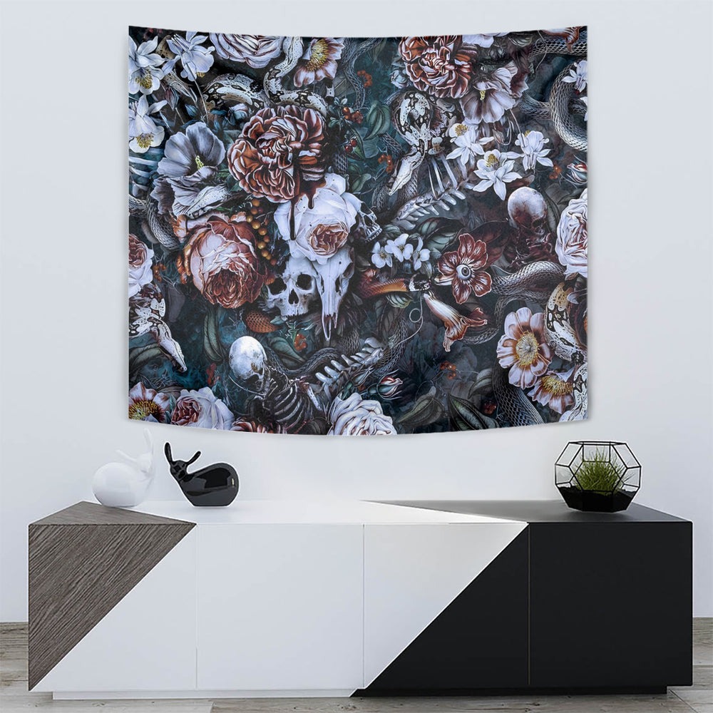 Skulls White Nightmare Tapestry DT02 Skulls White Nightmare Tapestry DT02
