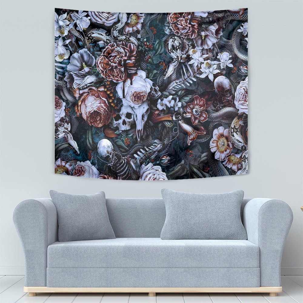Skulls White Nightmare Tapestry DT02 Skulls White Nightmare Tapestry DT02
