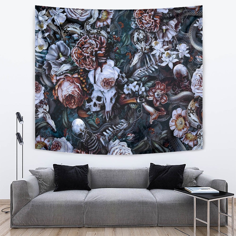 Skulls White Nightmare Tapestry DT02 Skulls White Nightmare Tapestry DT02