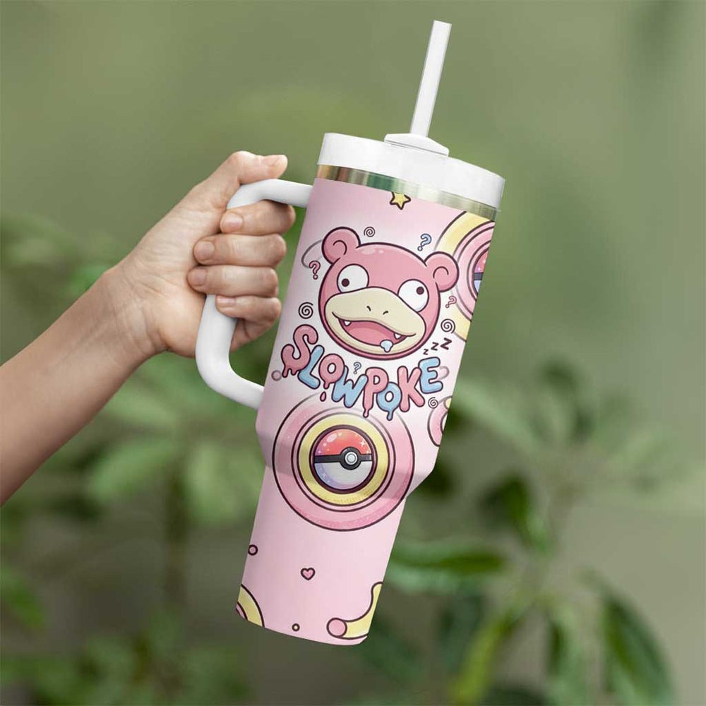 Slowpoke Tumbler With Handle Sleepy Bubblegum Daydream Art TS04 Slowpoke Tumbler With Handle Sleepy Bubblegum Daydream Art TS04