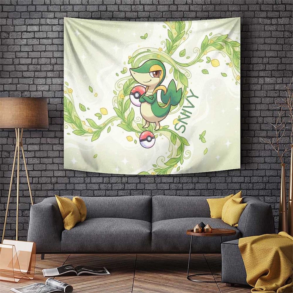 Snivy Tapestry Elegant Botanical Art Nouveau Style TS04 Snivy Tapestry Elegant Botanical Art Nouveau Style TS04