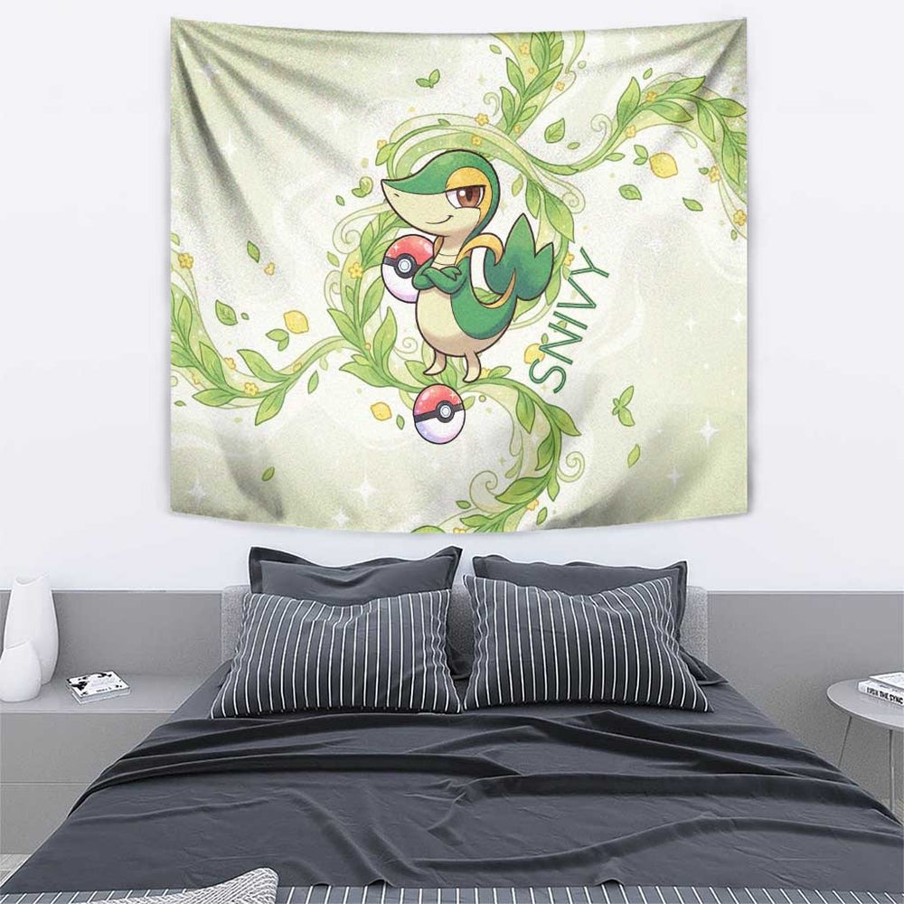 Snivy Tapestry Elegant Botanical Art Nouveau Style TS04 Snivy Tapestry Elegant Botanical Art Nouveau Style TS04