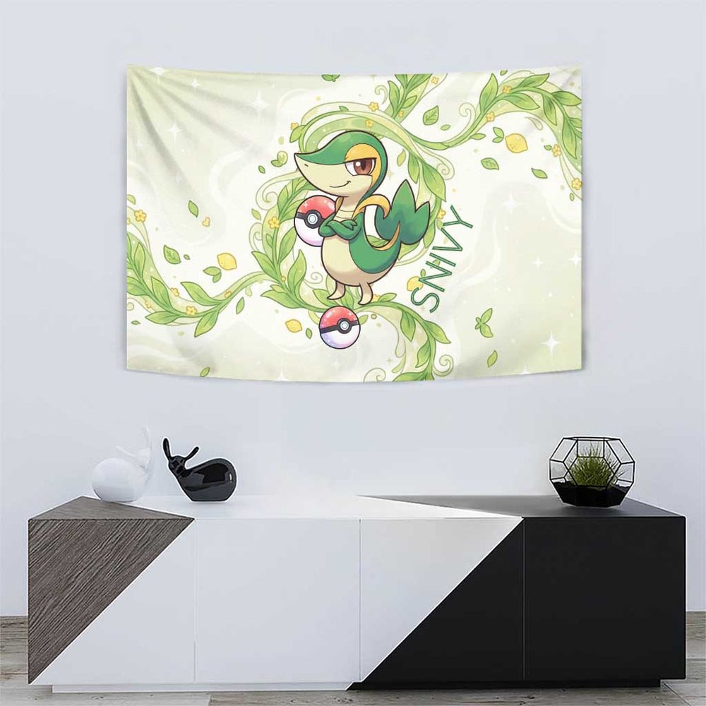 Snivy Tapestry Elegant Botanical Art Nouveau Style TS04 Snivy Tapestry Elegant Botanical Art Nouveau Style TS04