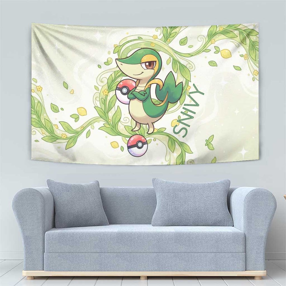 Snivy Tapestry Elegant Botanical Art Nouveau Style TS04 Snivy Tapestry Elegant Botanical Art Nouveau Style TS04