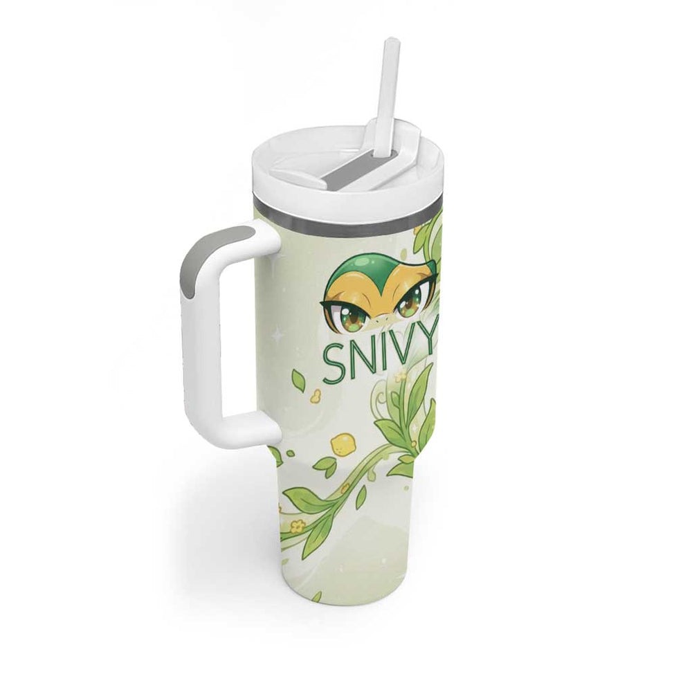 Snivy Tumbler With Handle Elegant Botanical Art Nouveau Style TS04 Snivy Tumbler With Handle Elegant Botanical Art Nouveau Style TS04