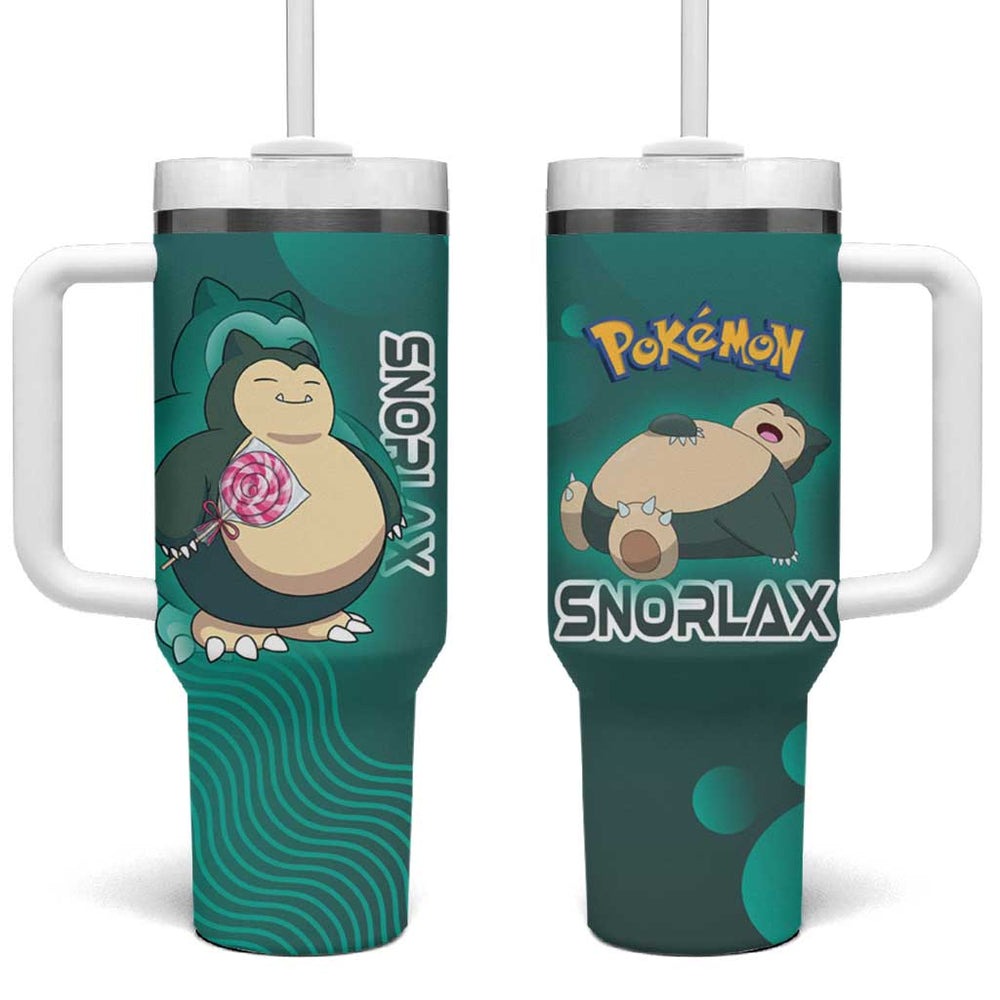 Snorlax Poké Tumbler With Handle Chill Mint Cartoon Bubble Style TS04 Snorlax Poké Tumbler With Handle Chill Mint Cartoon Bubble Style TS04
