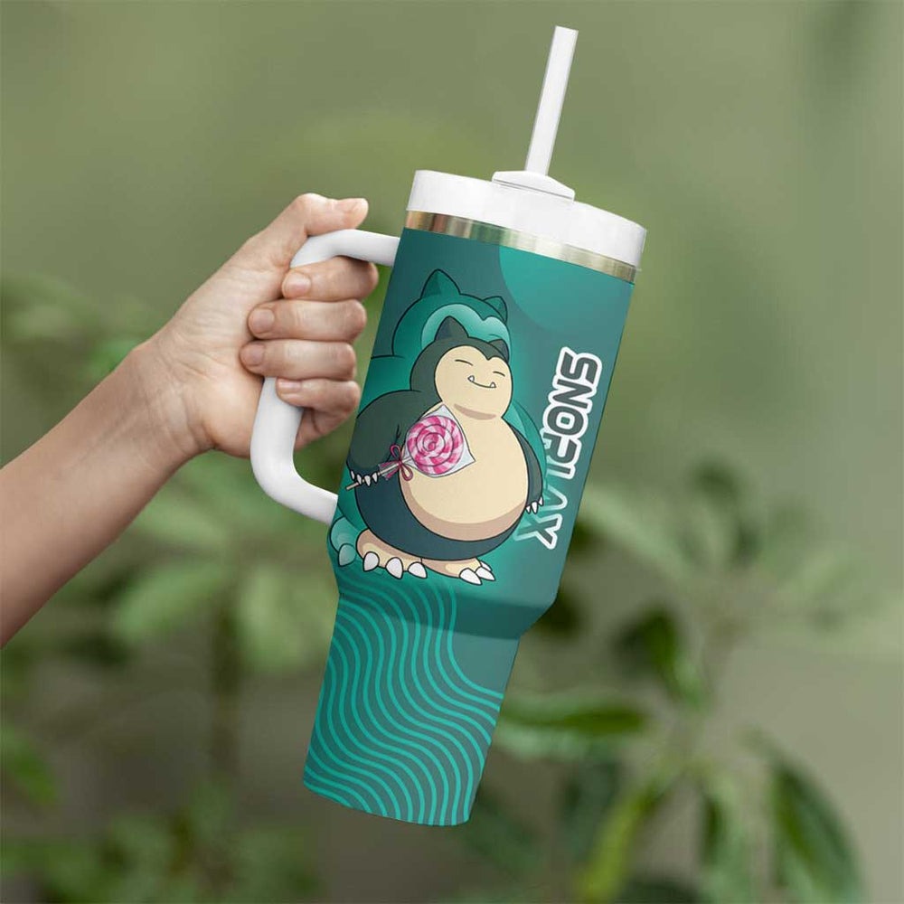 Snorlax Poké Tumbler With Handle Chill Mint Cartoon Bubble Style TS04 Snorlax Poké Tumbler With Handle Chill Mint Cartoon Bubble Style TS04