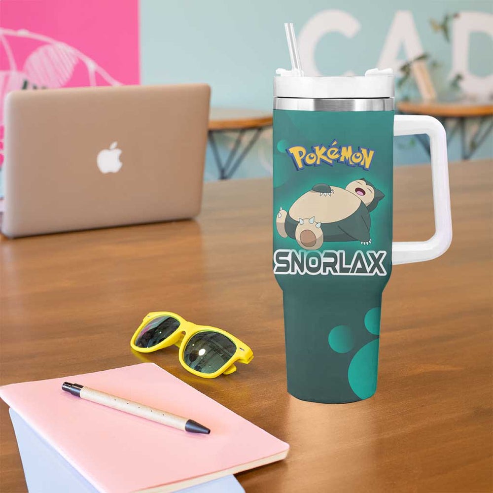 Snorlax Poké Tumbler With Handle Chill Mint Cartoon Bubble Style TS04 Snorlax Poké Tumbler With Handle Chill Mint Cartoon Bubble Style TS04
