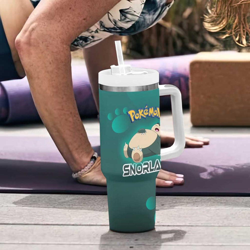 Snorlax Poké Tumbler With Handle Chill Mint Cartoon Bubble Style TS04 Snorlax Poké Tumbler With Handle Chill Mint Cartoon Bubble Style TS04