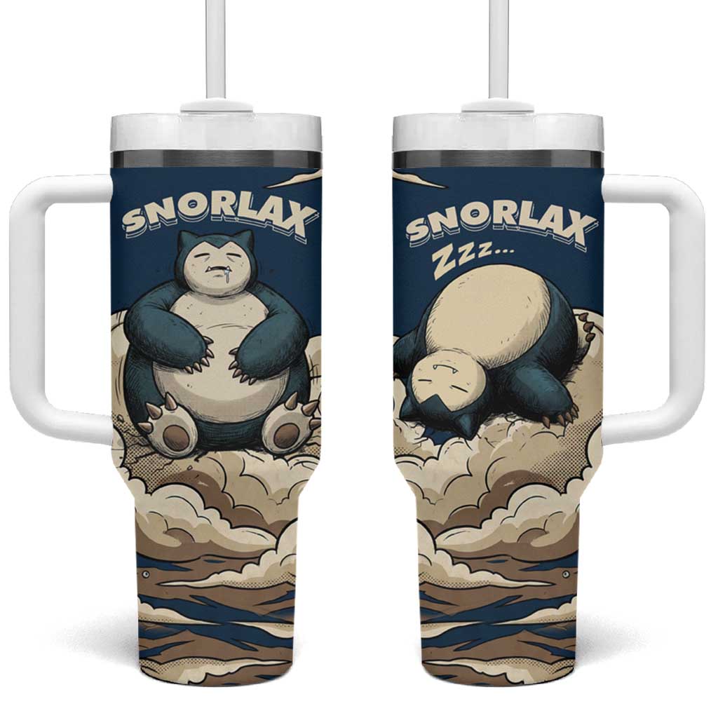 Snorlax Sleeping Cloud Tumbler With Handle Snorlax Zzz... Peace in Every Puff of Sleep TS04