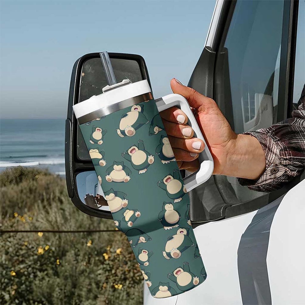 Snorlax Tumbler With Handle Pattern Style TS04