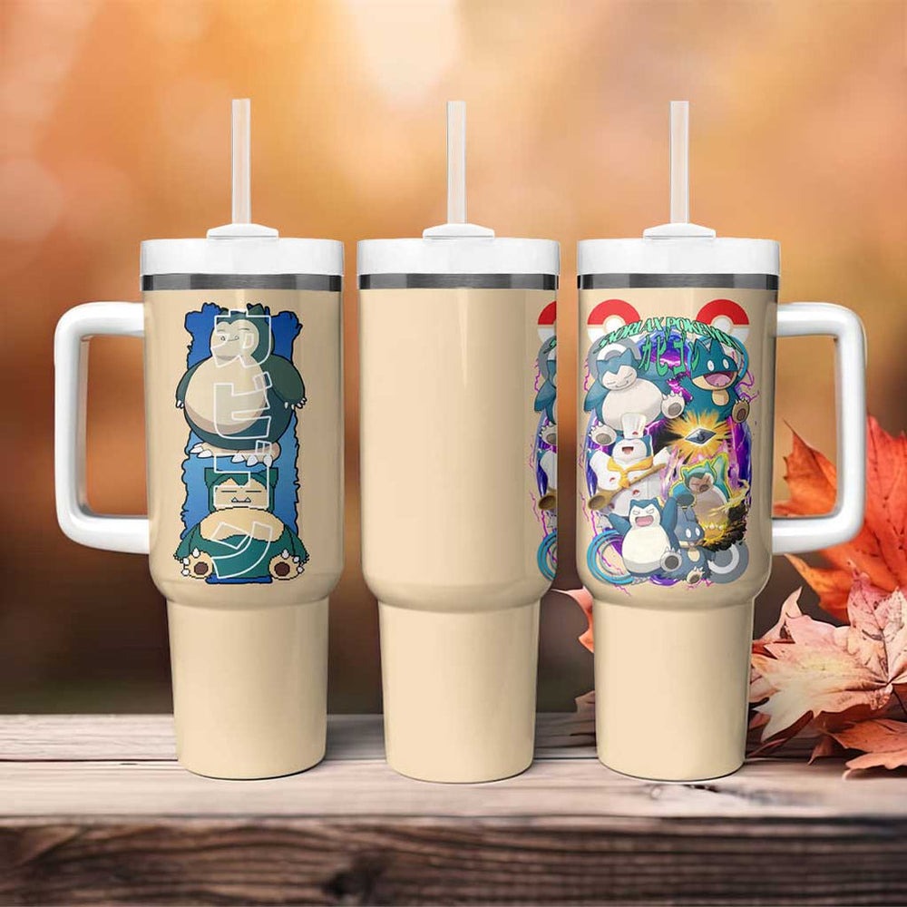 Snorlax V4 Poke Tumbler With Handle Anime Style TS04