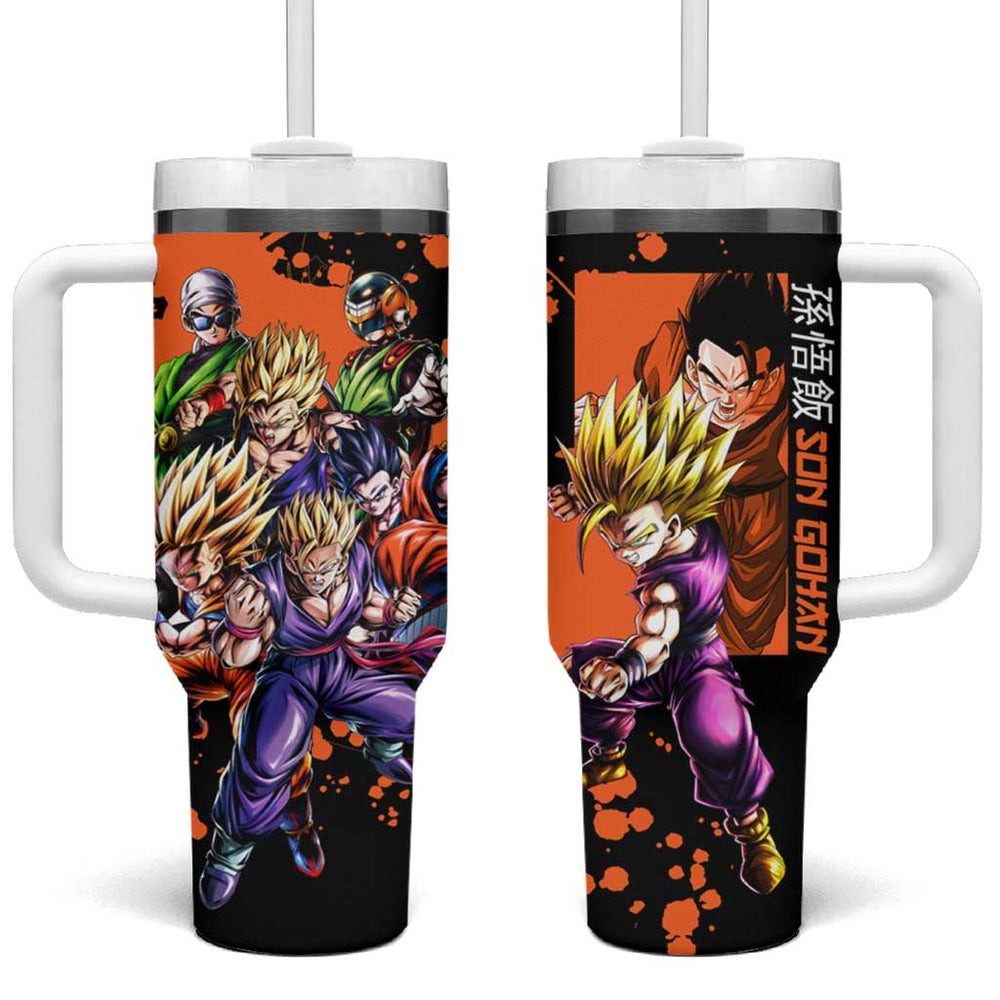 Son Gohan - Dragon Ball Tumbler With Handle Pattern Anime Mix Manga Style TS04 Son Gohan - Dragon Ball Tumbler With Handle Pattern Anime Mix Manga Style TS04