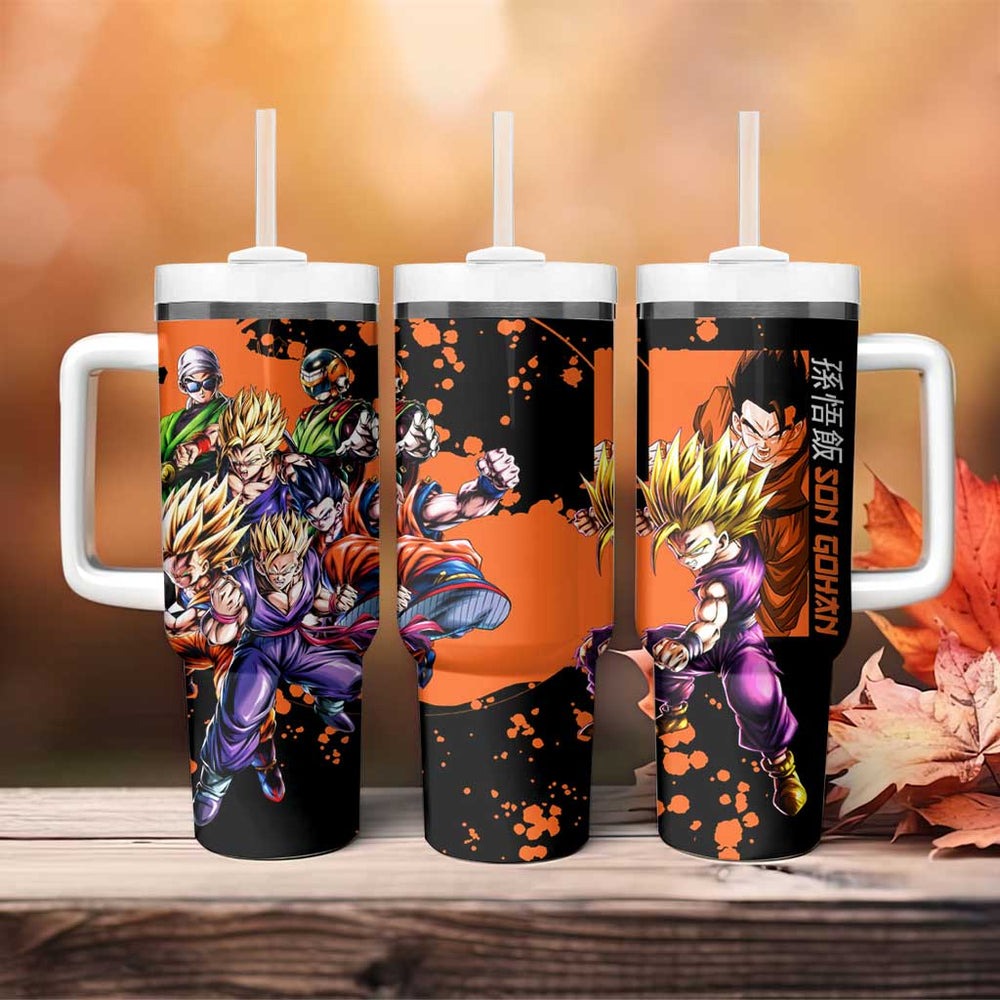Son Gohan - Dragon Ball Tumbler With Handle Pattern Anime Mix Manga Style TS04 Son Gohan - Dragon Ball Tumbler With Handle Pattern Anime Mix Manga Style TS04