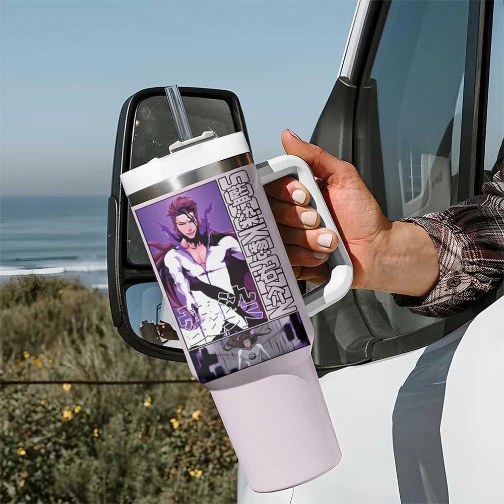 Sosuke Aizen Bleach Tumbler With Handle Anime Style TS04 Sosuke Aizen Bleach Tumbler With Handle Anime Style TS04
