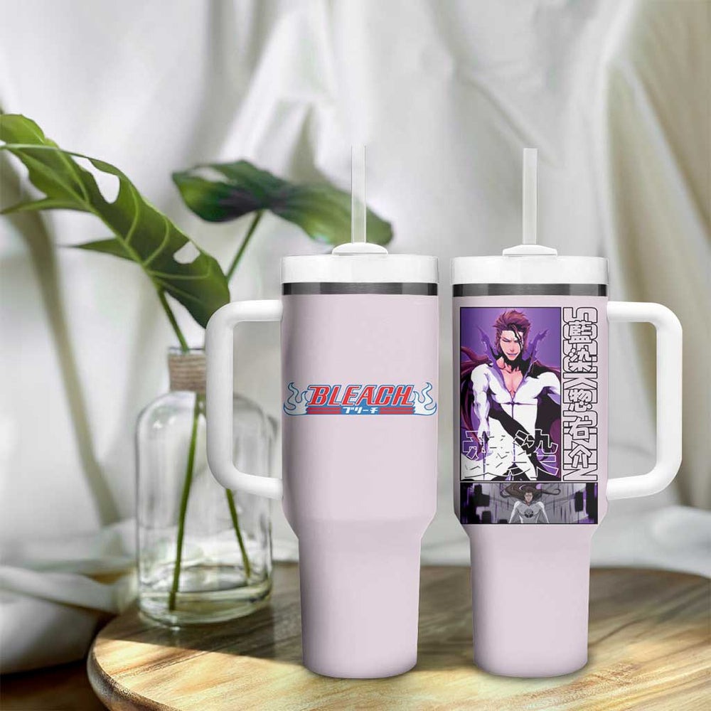 Sosuke Aizen Bleach Tumbler With Handle Anime Style TS04 Sosuke Aizen Bleach Tumbler With Handle Anime Style TS04