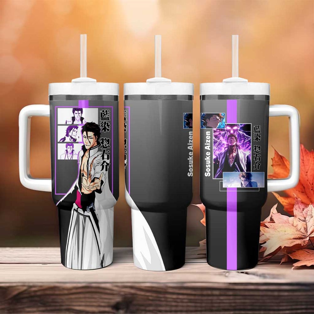 Sosuke Aizen Bleach Tumbler With Handle Anime Style TS04 Sosuke Aizen Bleach Tumbler With Handle Anime Style TS04