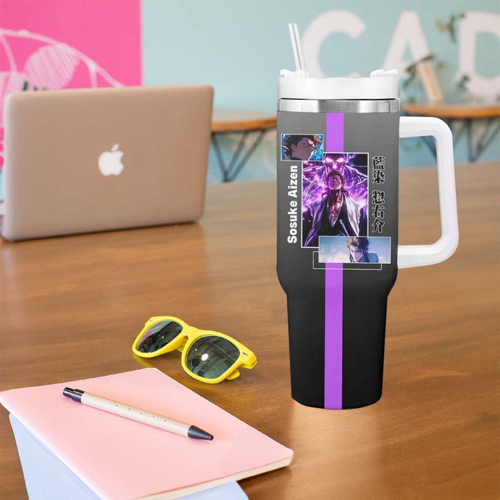 Sosuke Aizen Bleach Tumbler With Handle Anime Style TS04 Sosuke Aizen Bleach Tumbler With Handle Anime Style TS04