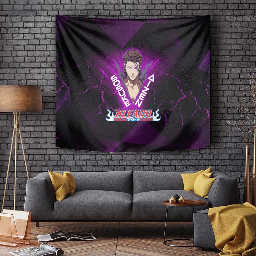Sosuke Aizen Tapestry Neon Purple Anime Energy Aura Illustration TS04 Sosuke Aizen Tapestry Neon Purple Anime Energy Aura Illustration TS04