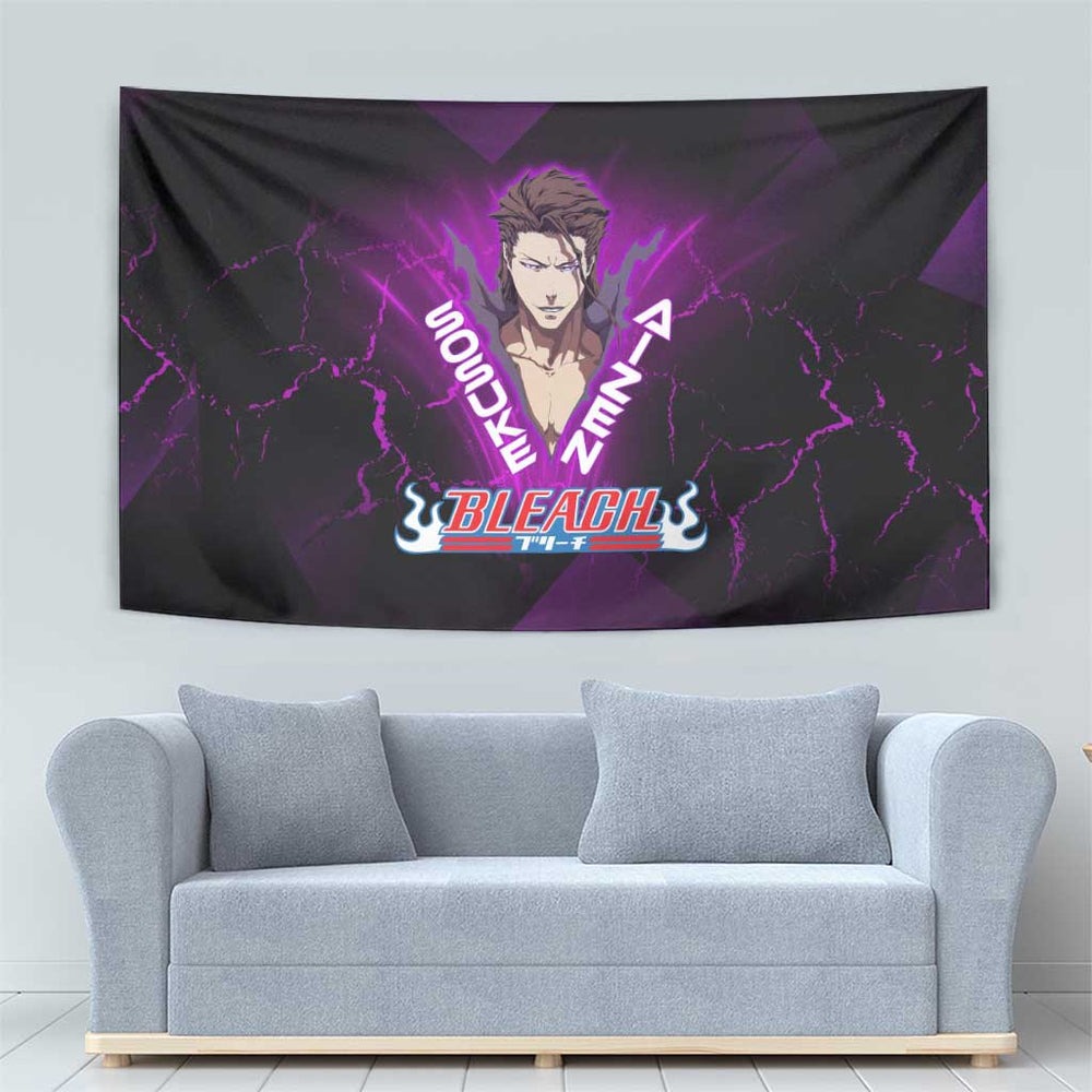Sosuke Aizen Tapestry Neon Purple Anime Energy Aura Illustration TS04 Sosuke Aizen Tapestry Neon Purple Anime Energy Aura Illustration TS04