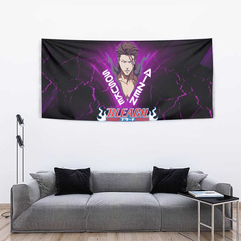 Sosuke Aizen Tapestry Neon Purple Anime Energy Aura Illustration TS04 Sosuke Aizen Tapestry Neon Purple Anime Energy Aura Illustration TS04