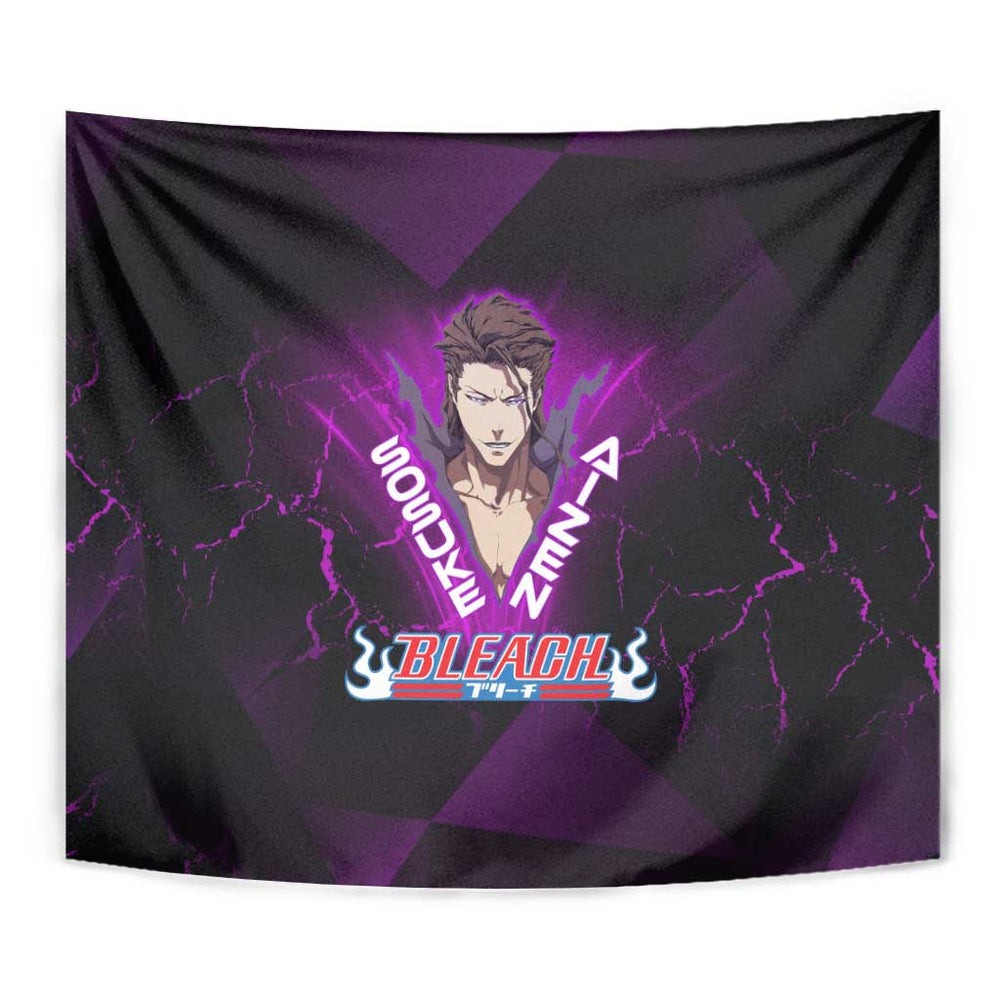 Sosuke Aizen Tapestry Neon Purple Anime Energy Aura Illustration TS04 Sosuke Aizen Tapestry Neon Purple Anime Energy Aura Illustration TS04