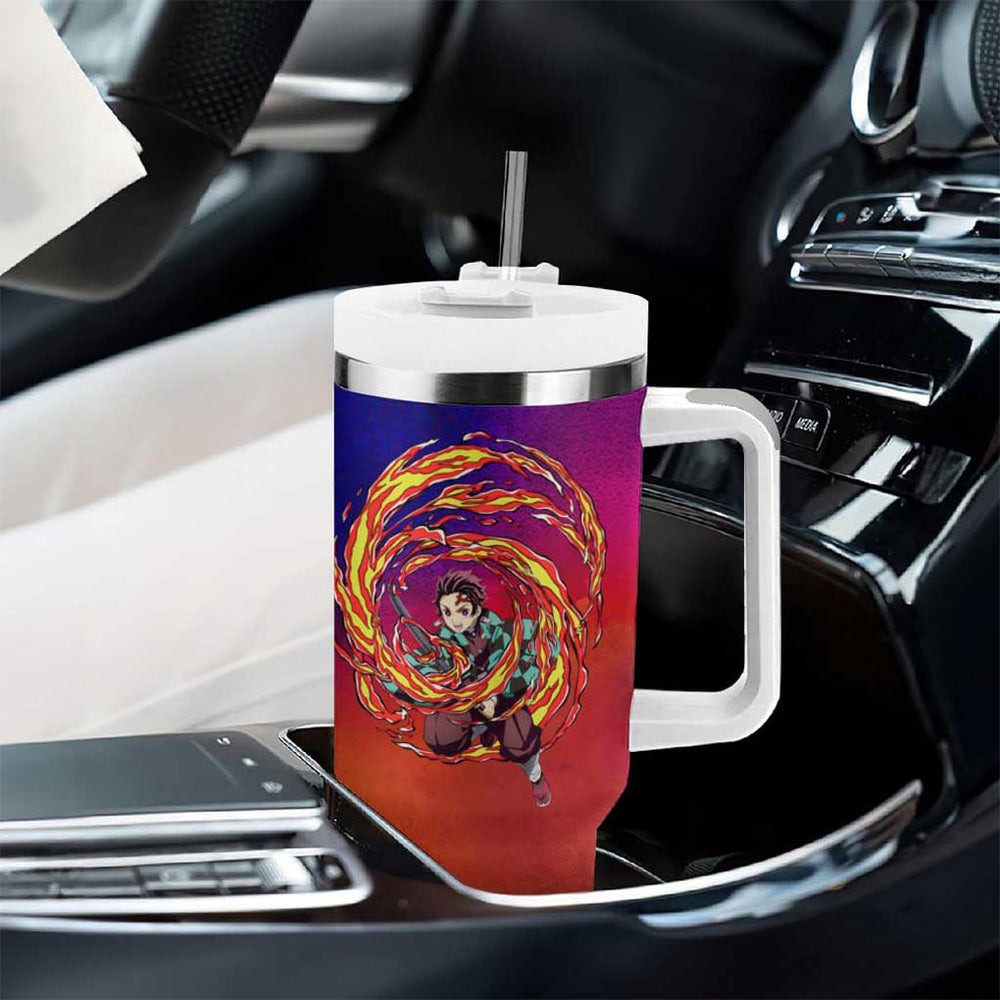 Space Samurai Tanjiro Demon Slayer Tumbler With Handle Anime Mix Abstracs Style TS04 Space Samurai Tanjiro Demon Slayer Tumbler With Handle Anime Mix Abstracs Style TS04