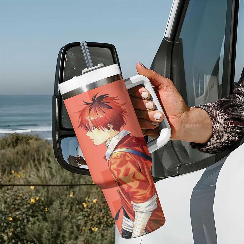 Stark - Frieren Tumbler With Handle Anime Style TS04 Stark - Frieren Tumbler With Handle Anime Style TS04