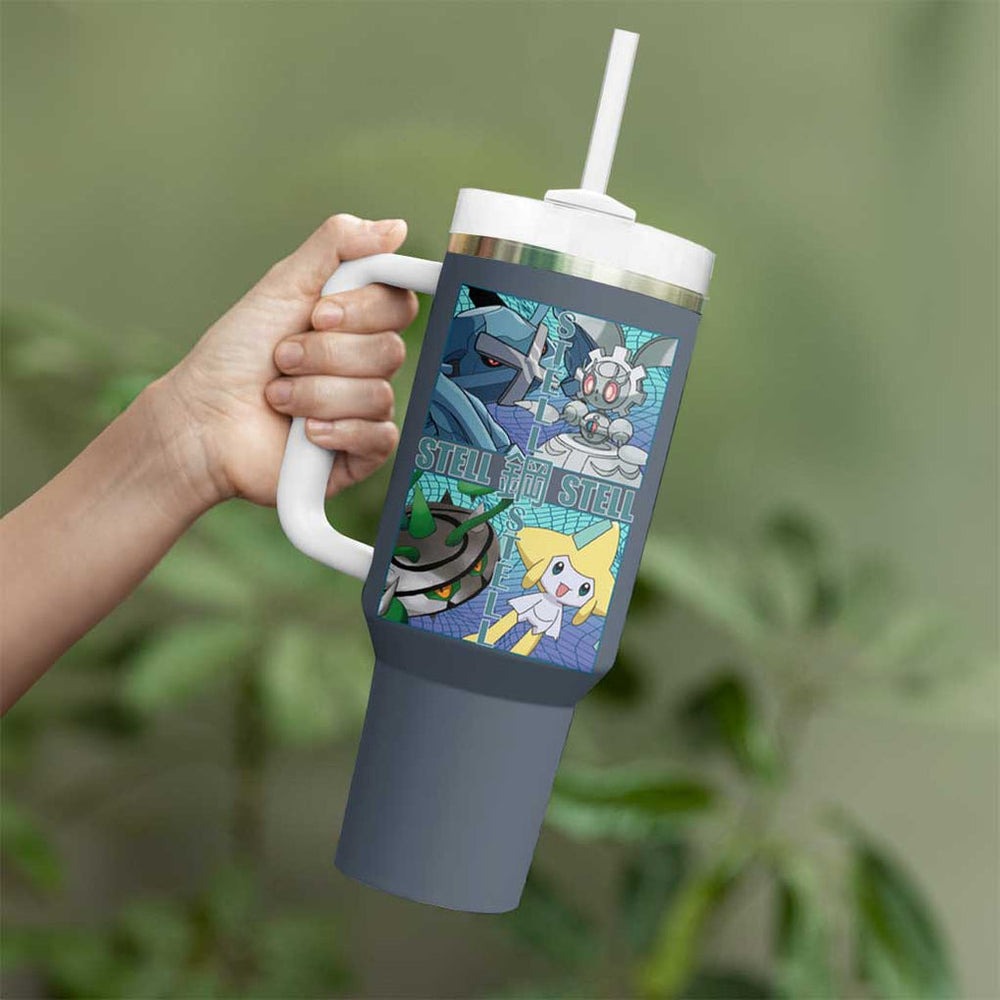 Steel Type Poke Tumbler With Handle Anime Style TS04
