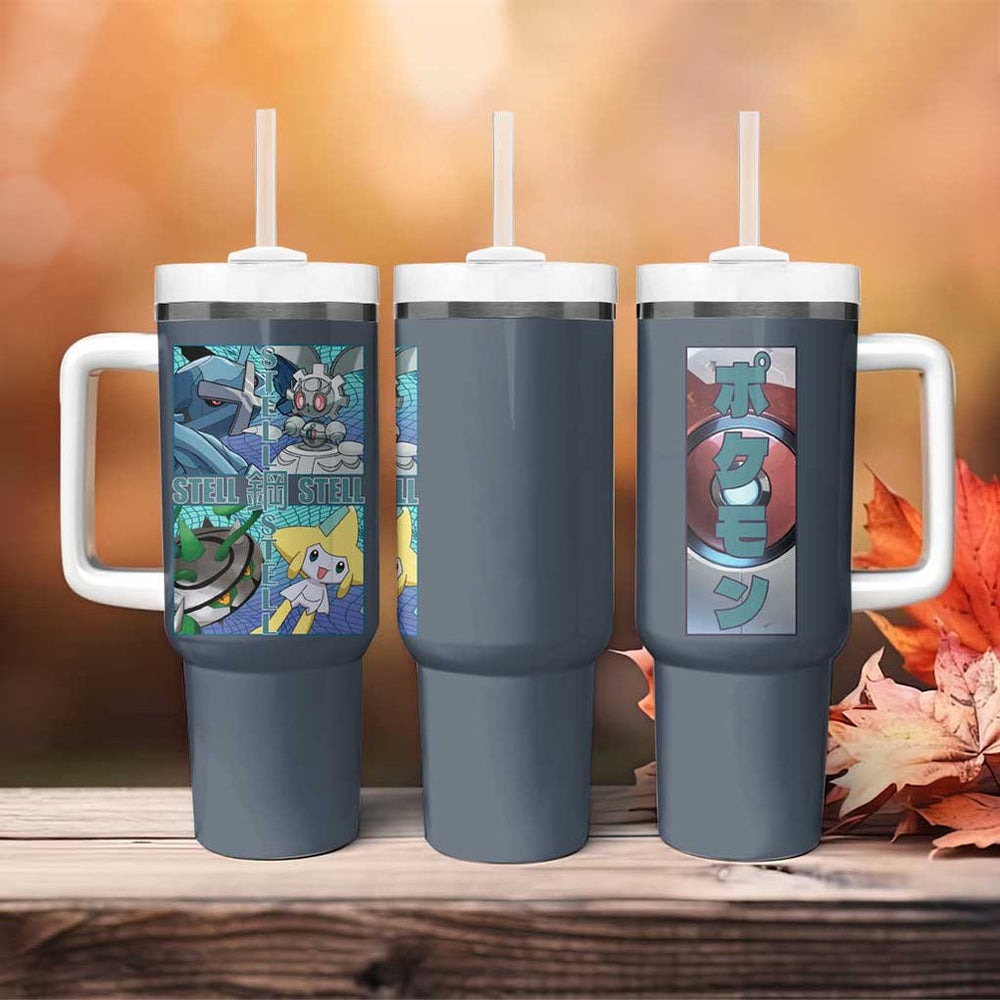 Steel Type Poke Tumbler With Handle Anime Style TS04