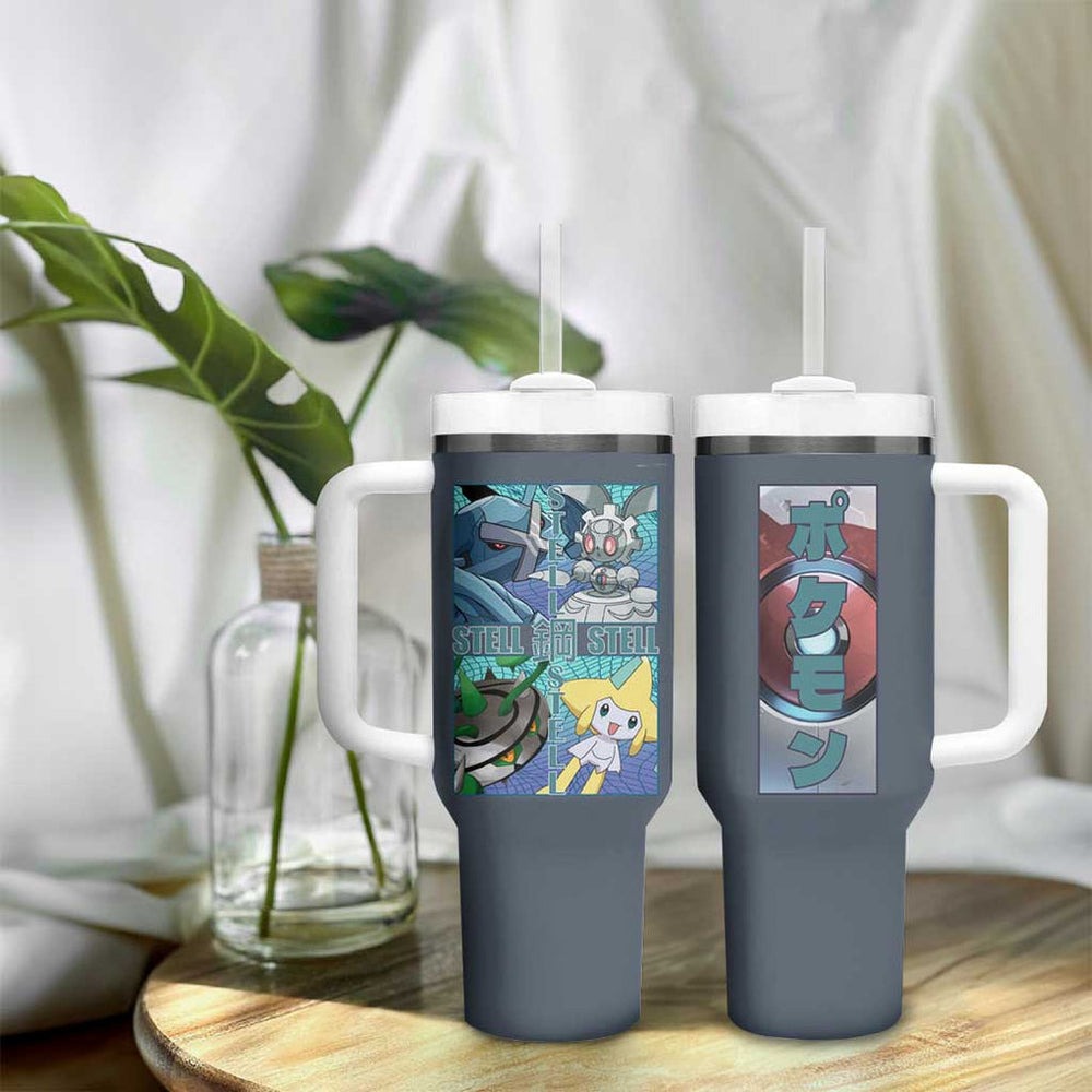 Steel Type Poke Tumbler With Handle Anime Style TS04