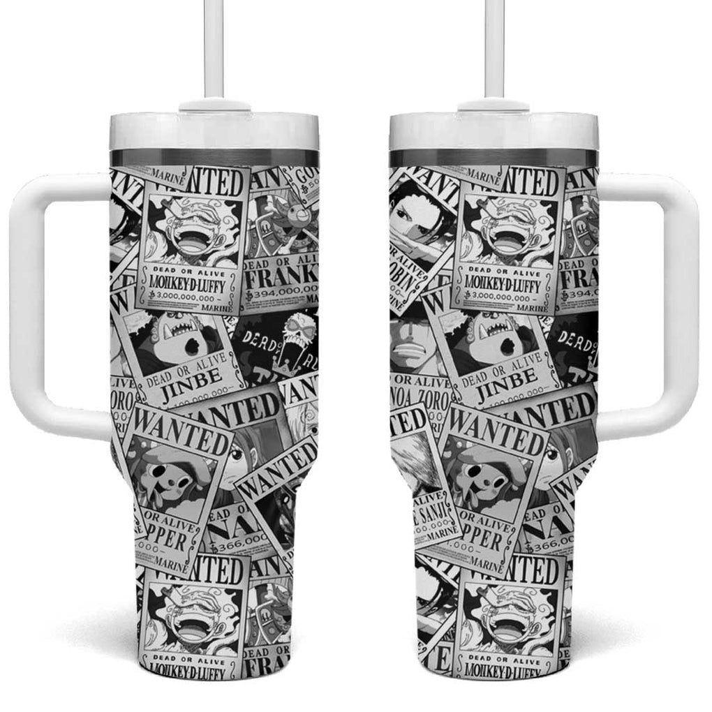 Straw Hat Wanted Pattern One Piece Tumbler With Handle Anime Mix Manga Style TS04