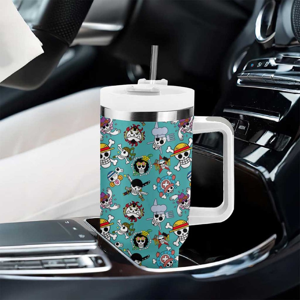 Strawhats Jolly Roger One Piece Tumbler With Handle Anime Pattern Style TS04 Strawhats Jolly Roger One Piece Tumbler With Handle Anime Pattern Style TS04