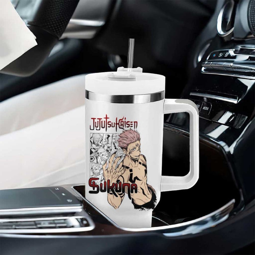 Sukuna - Jujutsu Kaisen Tumbler With Handle Pattern Anime Mix Manga Style TS04 Sukuna - Jujutsu Kaisen Tumbler With Handle Pattern Anime Mix Manga Style TS04